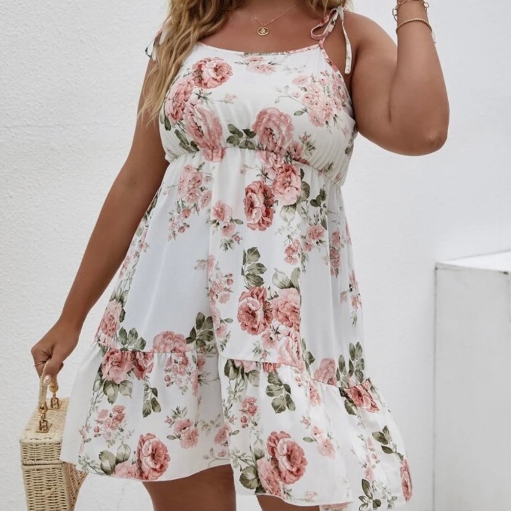 Beautiful white floral print dress